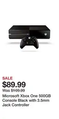 Game Stop Microsoft Xbox One 500GB Console Black with 3.5mm Jack Controller offer