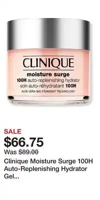 Ulta Beauty Clinique Moisture Surge 100H Auto-Replenishing Hydrator Gel Moisturizer with Hyaluronic Acid offer