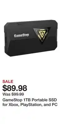 Game Stop GameStop 1TB Portable SSD for Xbox, PlayStation, and PC offer