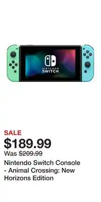 Game Stop Nintendo Switch Console - Animal Crossing: New Horizons Edition offer