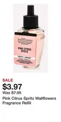 Bath & Body Works Pink Citrus Spritz Wallflowers Fragrance Refill offer