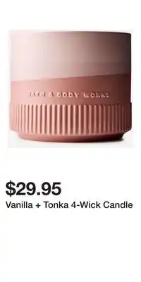 Bath & Body Works Vanilla + Tonka 4-Wick Candle offer