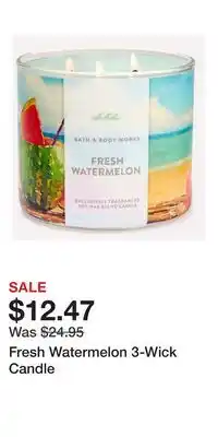 Bath & Body Works Fresh Watermelon 3-Wick Candle offer