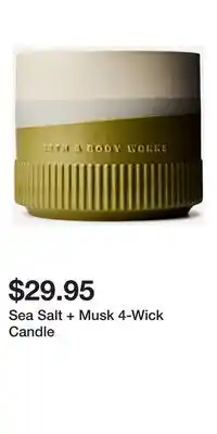 Bath & Body Works Sea Salt + Musk 4-Wick Candle offer