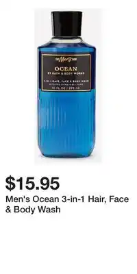 Bath & Body Works Men's Ocean 3-in-1 Hair, Face & Body Wash offer