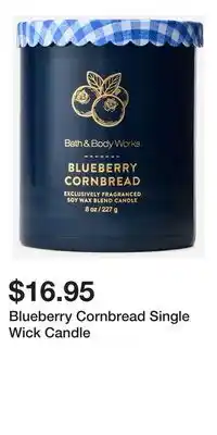 Bath & Body Works Blueberry Cornbread Single Wick Candle offer
