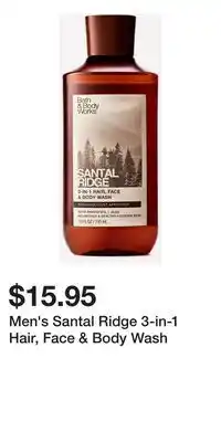 Bath & Body Works Men's Santal Ridge 3-in-1 Hair, Face & Body Wash offer