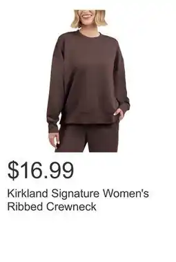 Costco Kirkland Signature Women's Ribbed Crewneck offer