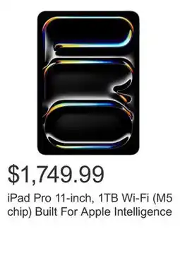 Costco iPad Pro 11-inch, 1TB Wi-Fi (M5 chip) Built For Apple Intelligence offer