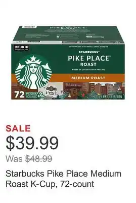 Costco Starbucks Pike Place Medium Roast K-Cup, 72-count offer