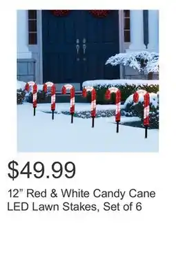 Costco 12 Red & White Candy Cane LED Lawn Stakes, Set of 6 offer