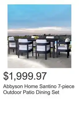 Costco Abbyson Home Santino 7-piece Outdoor Patio Dining Set offer