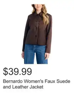 Costco Bernardo Women's Faux Suede and Leather Jacket offer