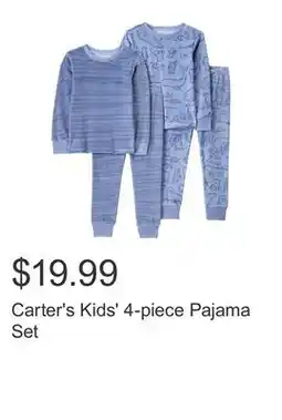 Costco Carter's Kids' 4-piece Pajama Set offer