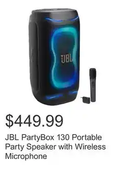 Costco JBL PartyBox 130 Portable Party Speaker with Wireless Microphone offer