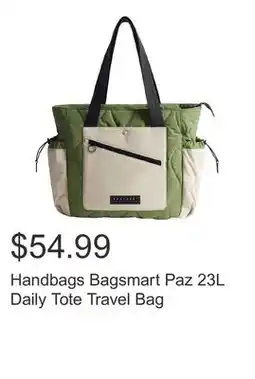 Costco Handbags Bagsmart Paz 23L Daily Tote Travel Bag offer