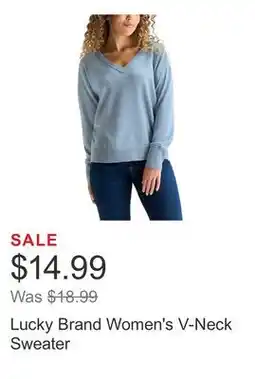 Costco Lucky Brand Women's V-Neck Sweater offer