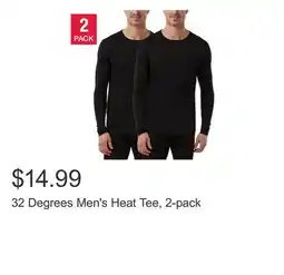 Costco 32 Degrees Men's Heat Tee, 2-pack offer
