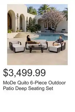 Costco MoDe Quito 6-Piece Outdoor Patio Deep Seating Set offer