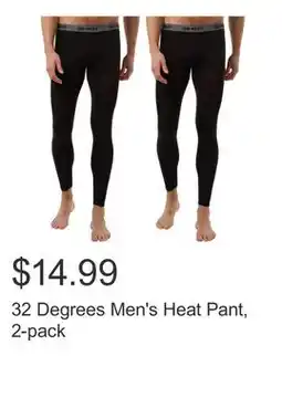 Costco 32 Degrees Men's Heat Pant, 2-pack offer