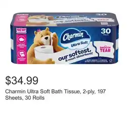 Costco Charmin Ultra Soft Bath Tissue, 2-ply, 197 Sheets, 30 Rolls offer