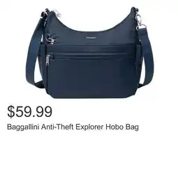 Costco Baggallini Anti-Theft Explorer Hobo Bag offer
