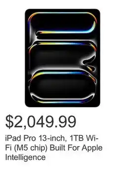 Costco iPad Pro 13-inch, 1TB Wi-Fi (M5 chip) Built For Apple Intelligence offer