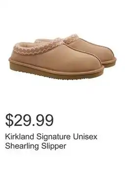 Costco Kirkland Signature Unisex Shearling Slipper offer