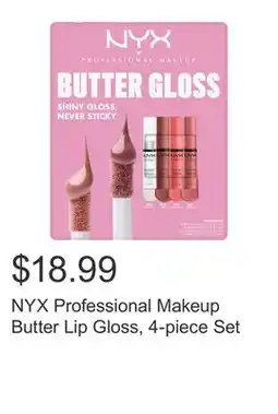 Costco NYX Professional Makeup Butter Lip Gloss, 4-piece Set offer