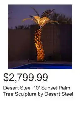Costco Desert Steel 10' Sunset Palm Tree Sculpture by Desert Steel offer