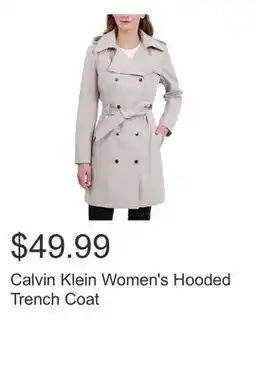 Costco Calvin Klein Women's Hooded Trench Coat offer