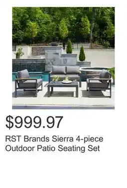 Costco RST Brands Sierra 4-piece Outdoor Patio Seating Set offer