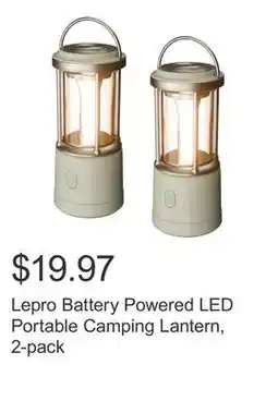 Costco Lepro Battery Powered LED Portable Camping Lantern, 2-pack offer