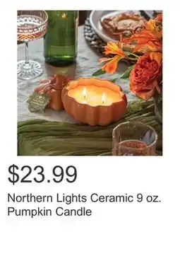 Costco Northern Lights Ceramic 9 oz. Pumpkin Candle offer