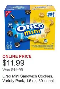 Costco Oreo Mini Sandwich Cookies, Variety Pack, 1.5 oz, 30-count offer