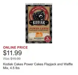 Costco Kodiak Cakes Power Cakes Flapjack and Waffle Mix, 4.5 lbs offer