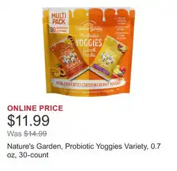 Costco Nature's Garden, Probiotic Yoggies Variety, 0.7 oz, 30-count offer