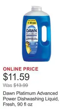Costco Dawn Platimum Advanced Power Dishwashing Liquid, Fresh, 90 fl oz offer