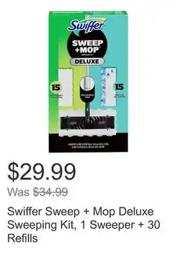 Costco Swiffer Sweep + Mop Deluxe Sweeping Kit, 1 Sweeper + 30 Refills offer
