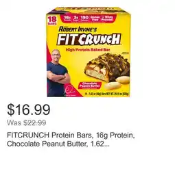 Costco FITCRUNCH Protein Bars, 16g Protein, Chocolate Peanut Butter, 1.62 oz, 18-count offer