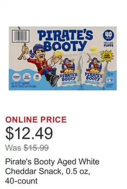 Costco Pirate's Booty Aged White Cheddar Snack, 0.5 oz, 40-count offer