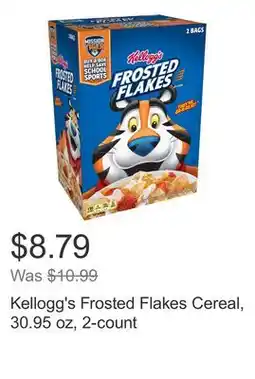 Costco Kellogg's Frosted Flakes Cereal, 30.95 oz, 2-count offer
