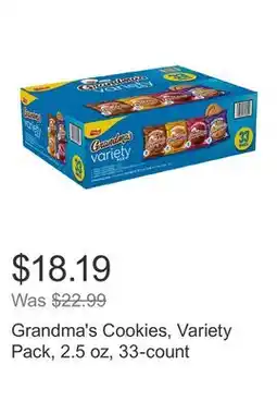 Costco Grandma's Cookies, Variety Pack, 2.5 oz, 33-count offer