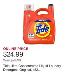 Costco Tide Ultra Concentrated Liquid Laundry Detergent, Original, 152 Loads, 170 fl oz offer