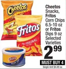 Super King Markets Cheetos Snacks, Fritos Corn Chips or Fritos Dips offer