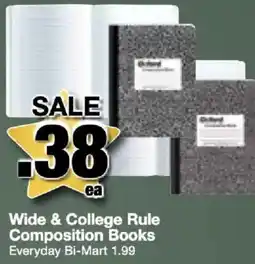 Bi-Mart Everyday Bi-Mart Wide & College Rule Composition Books offer