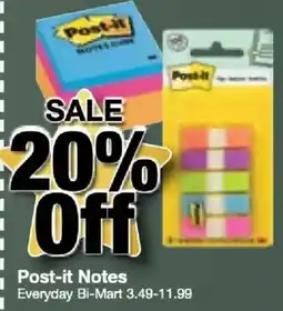 Bi-Mart Post-it Notes offer