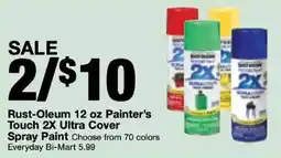 Bi-Mart Rust-Oleum Painter's Touch Spray Paint offer