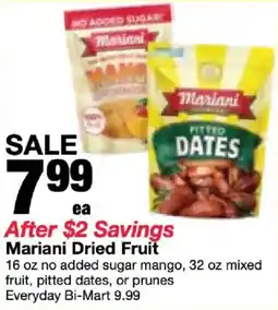 Bi-Mart Mariani dried fruit offer