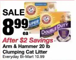 Bi-Mart Arm & Hammer Clumping Cat Litter offer